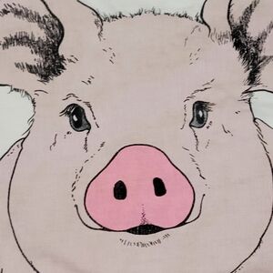 Vintage Sof Tee Large graphic Pig T shirt sz XL 1990 Sock & Roll corp